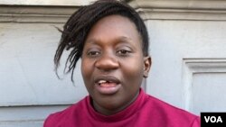 Belinda Chinowawa of Zimbabwe Lawyers for Human Rights, who represented Zimbabwean citizens living in the diaspora, speaks to reporters in Harare, May 30, 2018, after the country's Constitutional Court’s Full Bench dismissed her clients’ claim. (S. Mhofu/VOA)