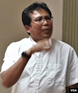 Fadjroel Rachman di Megawati Institute di Jakarta, 5 Maret 2019. (VOA/Sasmito)