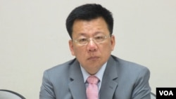 台湾在野党民进党立委李俊俋（美国之音张永泰拍摄 ）