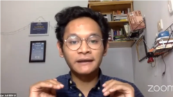 Ketua Badan Eksekutif Mahasiswa (BEM) UI Fajar Adi Nugroho. (Foto: VOA/Sasmito Madrim)