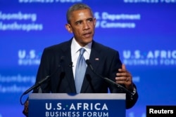 FILE - U.S. President Barack Obama addresses the U.S.-Africa Business Forum in Washington, Aug. 5, 2014.