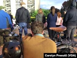 Mourners pass by the makeshift memorial at the Tree of Life Synagogue in Pittsburgh, Pennsylvania on Oct. 29, 2018.