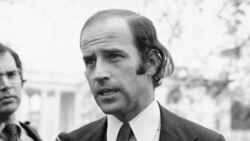 FILE - In this Dec. 12, 1972 file photo Joe Biden, the newly-elected Democratic Senator from Delaware, speaks in Washington.