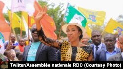 Jeanine Mabunda, ancienne présidente de l'Assemblée nationale de la RDC, à Beni, au Nord-Kivu, RDC, le 18 février 2020. (Twitter/Assemblée nationale de la RDC)