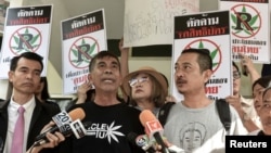 Aktivis ganja Thailand saat menyuarakan legalisasi.