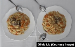 Uyghur polo is served at Dolan Uyghur Restaurant in Washington, D.C.