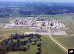 The Fernald site was covered with concrete, buildings and tanks.