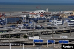 FILE - The port of Calais, France, is seen June 24, 2016.