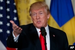 도널드 트럼프 미국 대통령이 지난 6일 백악관 기자회견에서 북한 문제에 관해 언급했다.