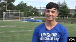 Amir gets ready for the first day of play at the 2018 Uyghur American Cup