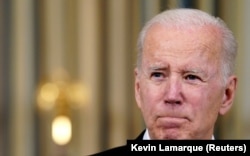 Presiden AS Joe Biden menanggapi pertanyaan tentang Ukraina. (Foto: Reuters)