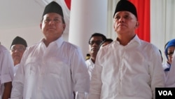 Prabowo Subianto dan Hatta Rajasa akan mendaftarkan diri ke Komisi Pemilihan Umum (KPU) sebagai calon presiden dan wakil presiden pada Selasa, 20 Mei (foto: VOA/Fathiyah).