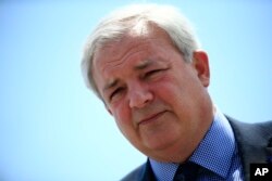 Stephen O'Brien, UN aid chief, responds during an interview at the World Humanitarian Summit in Istanbul, May 24, 2016.