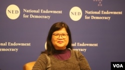 香港记者协会前主席麦燕庭。(美国之音记者 张富杰拍摄)