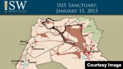 ISIS sanctuary as of January 15, 2015, devised by the Institute for the Study of War. (ICW)