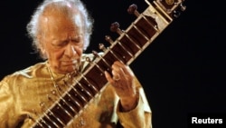 Indian sitar player Ravi Shankar performs in Kolkata, India, on Feb. 7, 2009.