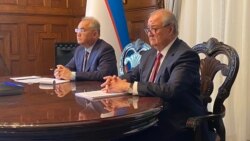 O'zbekiston Tashqi ishlar vaziri Abdulaziz Komilov va Oliy Majlis Qonunchilik palatasi a'zosi Akmal Saidov, Vashington, 18-noyabr, 2020