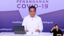 Juru bicara Satgas Penanganan COVID-19 Prof Wiku Adisasmito dalam sebuah konferensi pers. (Foto:VOA)