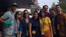 Tiza Mafira dan rekan-rekan saat pemutaran perdana film "The Story of Plastic" di California beberapa waktu lalu (dok: Tiza Mafira)