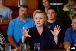 Democratic presidential candidate Hillary Clinton speaks to steelworkers in Ashland, Ky., May 2, 2016.