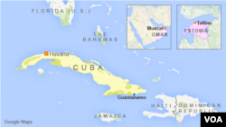 Map of Guantanamo with insets of Oman and Estonia