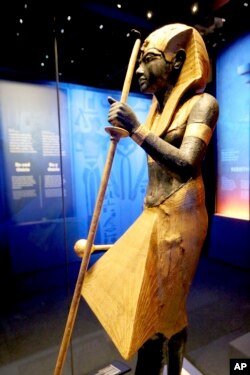 Galleries featuring artifacts from King Tut's tomb at the press preview on March 21, 2018 for the recent world premiere of KING TUT: Treasures of the Golden Pharaoh at the California Science Center in Los Angeles.