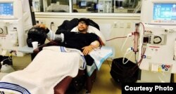 Tony Chhim goes for dialysis, a process that takes 4 to 5 hours, every other day, in Nanuet, New York, May 12, 2017. Dialysis is the medical treatment used to cleanse the blood of a patient with serious kidney problems. (Photo courtesy of Timothy Chhim)