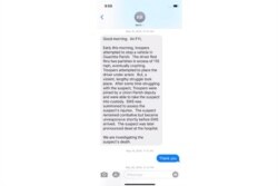 This image obtained by the Associated Press through a public records request shows a text message to Louisiana Gov. John Bel Edwards, informing him of the deadly 2019 arrest of Ronald Greene.