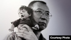 刘霞作品之一的刘晓波与玩偶（网络图片）