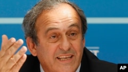 FILE - UEFA President Michel Platini