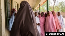 Students from Dapchi girls school return to school for the first day after Boko Haram invaded the campus in February, abducting more than 100 students.