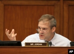 FILE - Rep. Jim Jordan, R-Ohio, speaks on Capitol Hill in Washington, June 15, 2016.