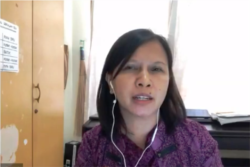 Novi Anggriani, dari Women Voice and Leadership dalam tangkapan layar. (Foto: VOA/Nurhadi Sucahyo)