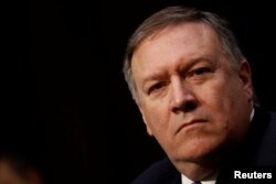 FILE - Central Intelligence Agency Director Mike Pompeo testifies before the Senate Intelligence Committee on Capitol Hill in Washington, Feb. 13, 2018.