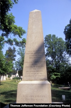 Jefferson's tombstone