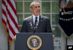 President Barack Obama speaks about Afghanistan at the White House Rose Garden on May 27, 2014.