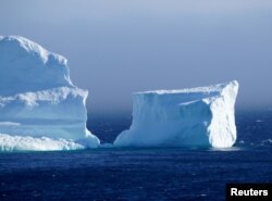 The first iceberg of the season passes the South Shore, also known as "Iceberg Alley", near Ferryland Newfoundland, Canada April 16, 2017. Picture taken April 16, 2017. REUTERS/Jody Martin