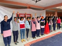 A meeting of "Lado Panchayat", or Girls Council, a voluntary group that is helming the campaign to raise the minimum age of marriage for girls.