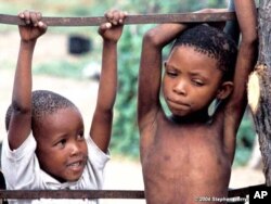 Despite their court victory, Bushmen such as these youngsters still face an uncertain future, as they battle to retain their ancestral lands