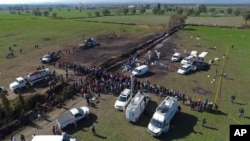 The area of a pipeline explosion in Tlahuelilpan, Hidalgo state, Mexico, Jan. 19, 2019.