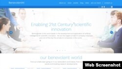 A view of BenevolentAI's home page.