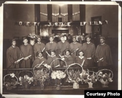 North Street High School graduates are seen in an undated photo at Ebenezer AME Church, Hagerstown, Maryland. (Courtesy of Wendi Perry, Curator of Doleman Black Heritage Museum)