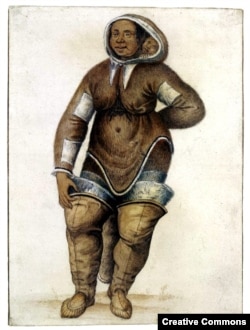 Arnaq and her daughter Nutaaq, Inuit from the region which is today Nunavut, were captured and taken to England in 1577