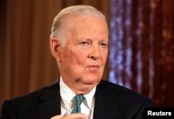 FILE - Former U.S. Secretary of State James Baker