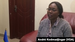 Madeleine Alingué, ministre tchadien de la communication porte-parole du gouvernement, N'Djamena, le 25 septembre 2017. (VOA/André Kodmadjingar)