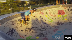 Stephanie Murdock at a skate park