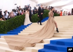 Priyanka Chopra attends The Metropolitan Museum of Art's Costume Institute benefit gala celebrating the opening of the "Rei Kawakubo/Comme des Garçons: Art of the In-Between" exhibition in New York, May 1, 2017.