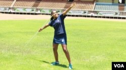Banita Dodhia says training for the U18 Championships would be impossible without the support of her family. (L. Ruvaga/VOA)