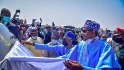 Shugaba Buhari yana kaddamar da aikin hanyoyi a Kaduna