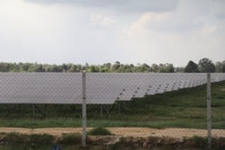 A solar panel farm in Kampong Speu province, Cambodia, June 2020. (Sun Narin/VOA Khmer